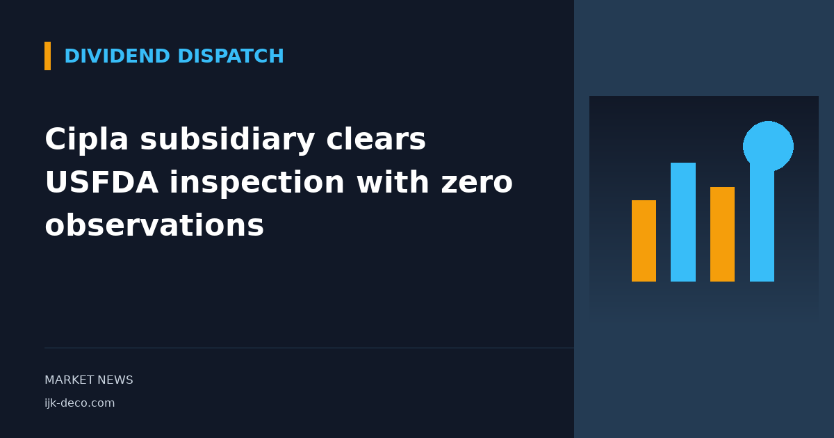 Cipla subsidiary clears USFDA inspection with zero observations