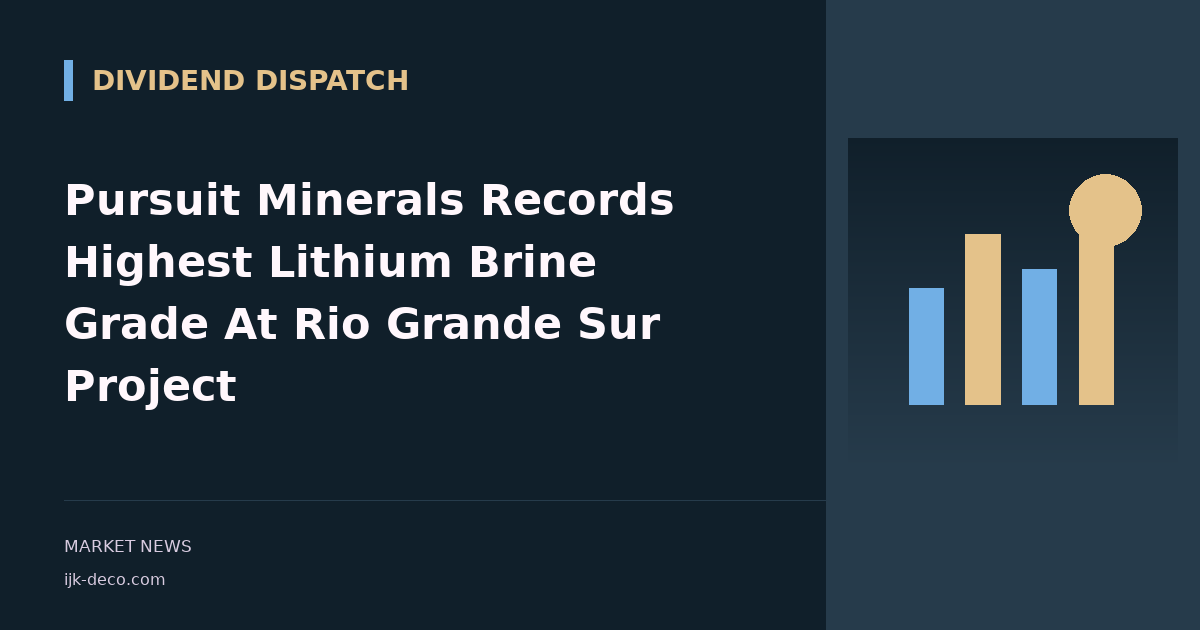 Pursuit Minerals Records Highest Lithium Brine Grade At Rio Grande Sur Project